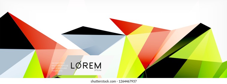 Triangle 3d polygonal art style. Future geometric design. Vector geometry futuristic decoration.