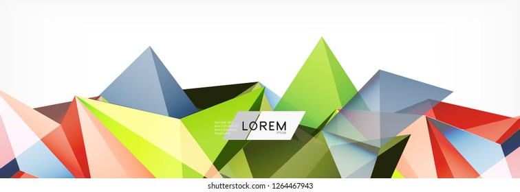 Estilo de arte poligonal triangular 3d. Diseño geométrico futuro. Geometría vectorial, decoración futurista.