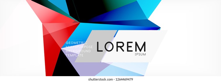 Dreieck 3D-Kunststil. Zukünftiges geometrisches Design. Vektorgeometrie futuristische Dekoration.