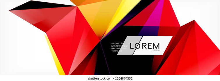 Dreieck 3D-Kunststil. Zukünftiges geometrisches Design. Vektorgeometrie futuristische Dekoration.