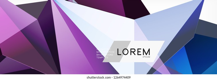 Dreieck 3D-Kunststil. Zukünftiges geometrisches Design. Vektorgeometrie futuristische Dekoration.