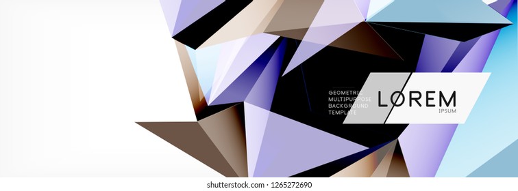 Dreieck 3D-Kunststil. Zukünftiges geometrisches Design. Vektorgeometrie futuristische Dekoration.