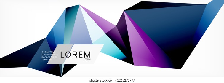 Dreieck 3D-Kunststil. Zukünftiges geometrisches Design. Vektorgeometrie futuristische Dekoration.