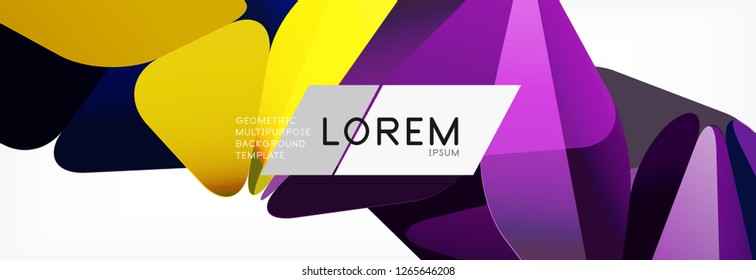 Triangle 3d polygonal art style. Future geometric design. Vector geometry futuristic decoration.