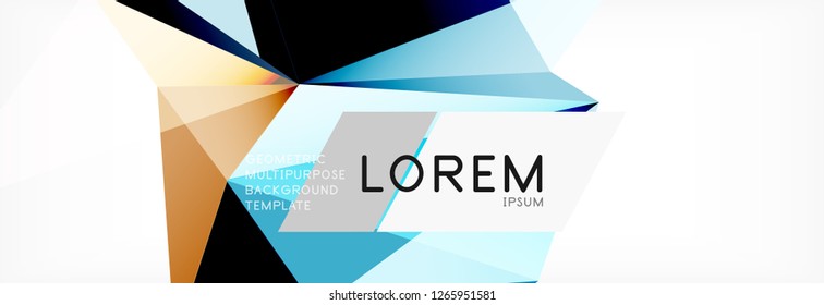 Dreieck 3D-Kunststil. Zukünftiges geometrisches Design. Vektorgeometrie futuristische Dekoration.