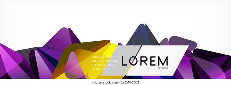 Triangle 3d polygonal art style. Future geometric design. Vector geometry futuristic decoration.