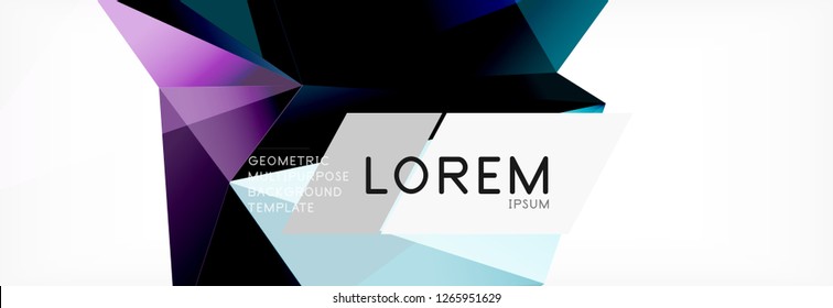 Estilo de arte poligonal triangular 3d. Diseño geométrico futuro. Geometría vectorial, decoración futurista.