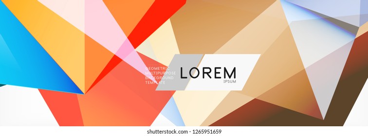 Estilo de arte poligonal triangular 3d. Diseño geométrico futuro. Geometría vectorial, decoración futurista.