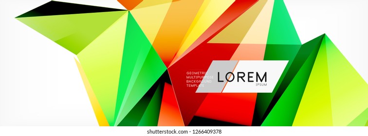 Estilo de arte poligonal triangular 3d. Diseño geométrico futuro. Geometría vectorial, decoración futurista.