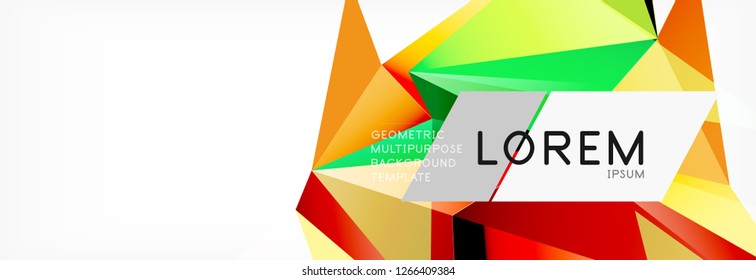 Estilo de arte poligonal triangular 3d. Diseño geométrico futuro. Geometría vectorial, decoración futurista.