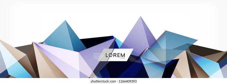 Estilo de arte poligonal triangular 3d. Diseño geométrico futuro. Geometría vectorial, decoración futurista.