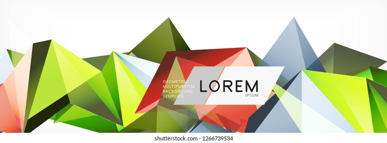 Estilo de arte poligonal triangular 3d. Diseño geométrico futuro. Geometría vectorial, decoración futurista.