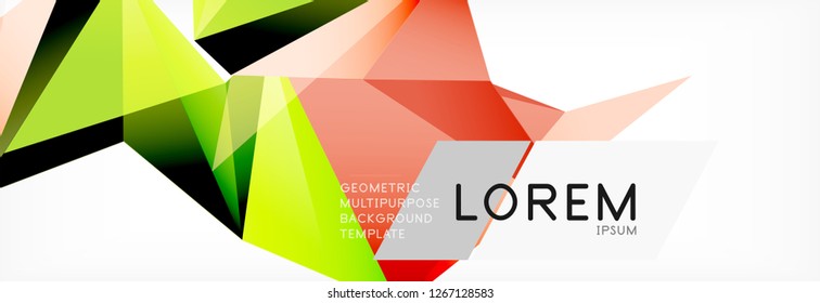 Triangle 3d polygonal art style. Future geometric design. Vector geometry futuristic decoration.