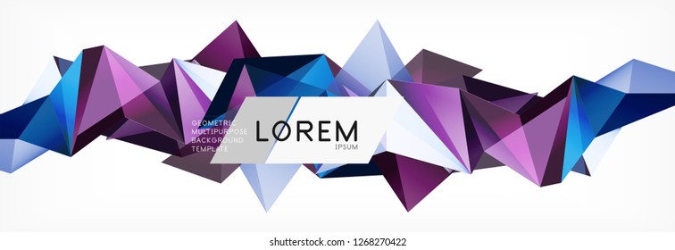 Dreieck 3D-Kunststil. Zukünftiges geometrisches Design. Vektorgeometrie futuristische Dekoration.
