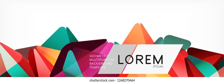 Triangle 3d polygonal art style. Future geometric design. Vector geometry futuristic decoration.
