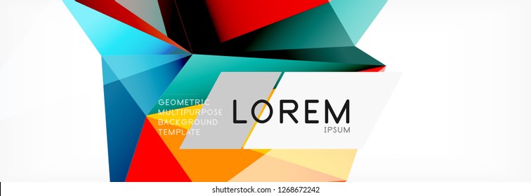 Estilo de arte poligonal triangular 3d. Diseño geométrico futuro. Geometría vectorial, decoración futurista.
