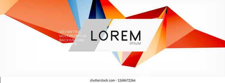 Triangle 3d polygonal art style. Future geometric design. Vector geometry futuristic decoration.