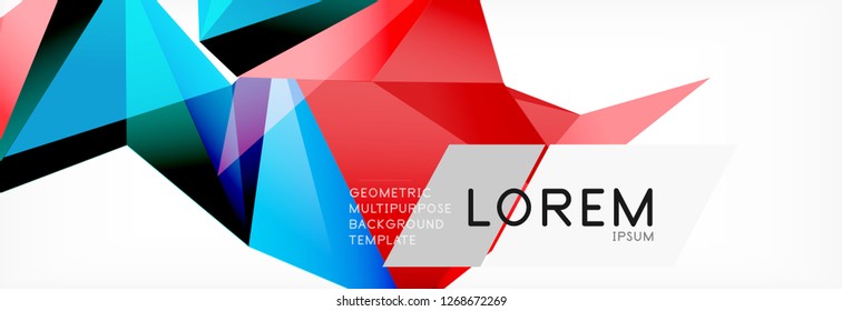 Estilo de arte poligonal triangular 3d. Diseño geométrico futuro. Geometría vectorial, decoración futurista.