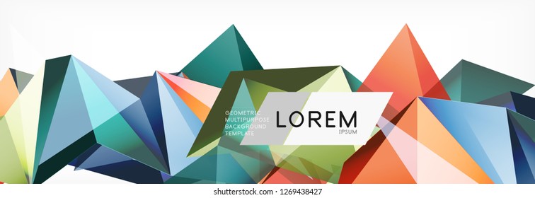 Estilo de arte poligonal triangular 3d. Diseño geométrico futuro. Geometría vectorial, decoración futurista.
