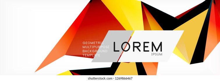 Estilo de arte poligonal triangular 3d. Diseño geométrico futuro. Geometría vectorial, decoración futurista.