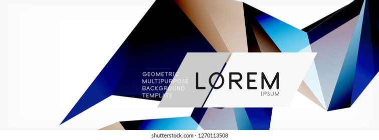 Estilo de arte poligonal triangular 3d. Diseño geométrico futuro. Geometría vectorial, decoración futurista.