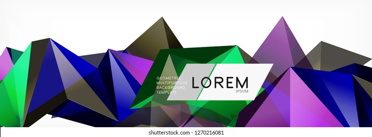 Dreieck 3D-Kunststil. Zukünftiges geometrisches Design. Vektorgeometrie futuristische Dekoration.