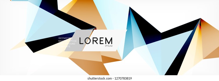 Dreieck 3D-Kunststil. Zukünftiges geometrisches Design. Vektorgeometrie futuristische Dekoration.