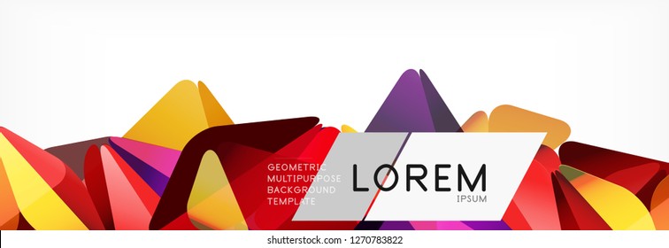 Triangle 3d polygonal art style. Future geometric design. Vector geometry futuristic decoration.