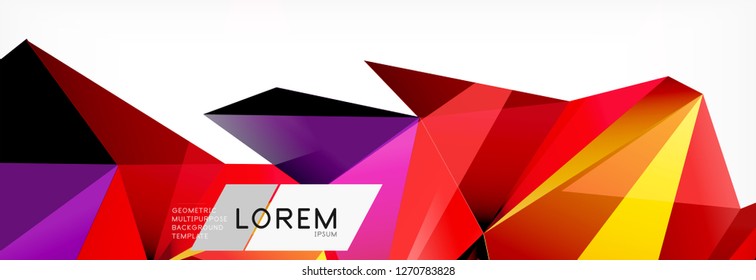 Estilo de arte poligonal triangular 3d. Diseño geométrico futuro. Geometría vectorial, decoración futurista.