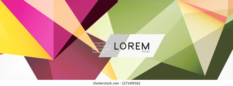 Triangle 3d polygonal art style. Future geometric design. Vector geometry futuristic decoration.