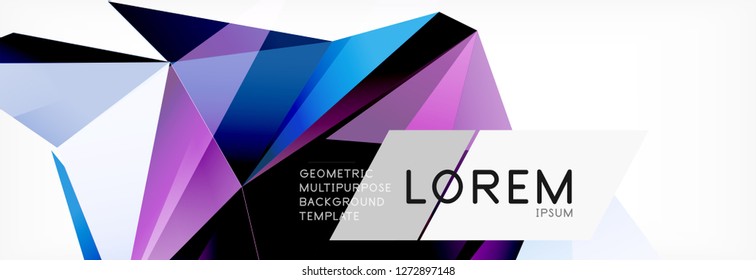 Estilo de arte poligonal triangular 3d. Diseño geométrico futuro. Geometría vectorial, decoración futurista.
