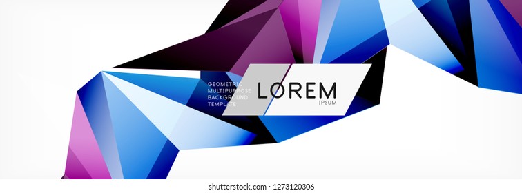 Dreieck 3D-Kunststil. Zukünftiges geometrisches Design. Vektorgeometrie futuristische Dekoration.