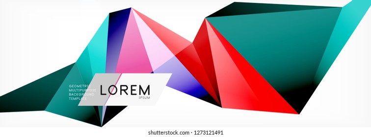 Dreieck 3D-Kunststil. Zukünftiges geometrisches Design. Vektorgeometrie futuristische Dekoration.