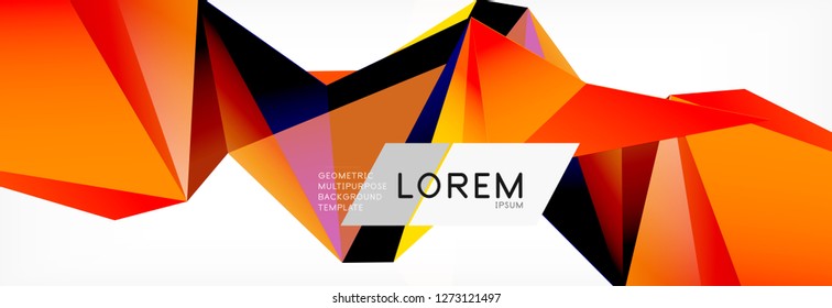 Dreieck 3D-Kunststil. Zukünftiges geometrisches Design. Vektorgeometrie futuristische Dekoration.