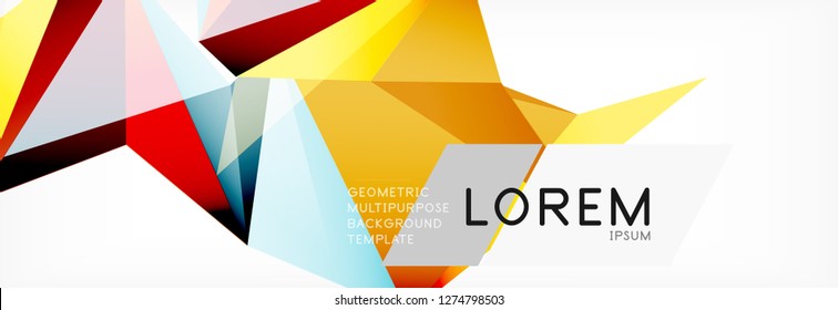 Estilo de arte poligonal triangular 3d. Diseño geométrico futuro. Geometría vectorial, decoración futurista.
