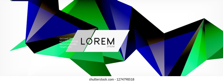 Dreieck 3D-Kunststil. Zukünftiges geometrisches Design. Vektorgeometrie futuristische Dekoration.