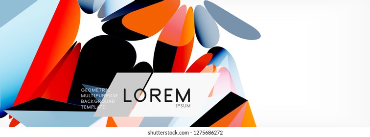 Triangle 3d polygonal art style. Future geometric design. Vector geometry futuristic decoration.