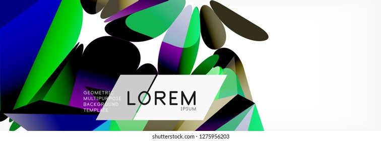 Triangle 3d polygonal art style. Future geometric design. Vector geometry futuristic decoration.