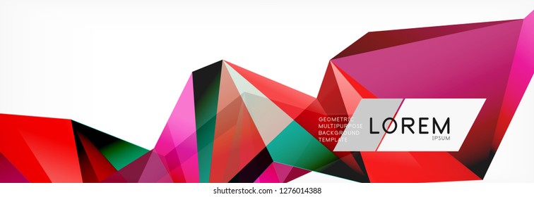 Estilo de arte poligonal triangular 3d. Diseño geométrico futuro. Geometría vectorial, decoración futurista.