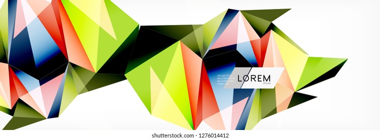 Estilo de arte poligonal triangular 3d. Diseño geométrico futuro. Geometría vectorial, decoración futurista.
