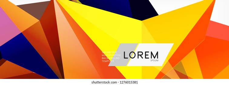 Estilo de arte poligonal triangular 3d. Diseño geométrico futuro. Geometría vectorial, decoración futurista.