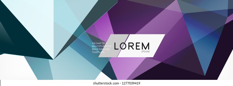 Estilo de arte poligonal triangular 3d. Diseño geométrico futuro. Geometría vectorial, decoración futurista.