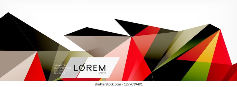 Dreieck 3D-Kunststil. Zukünftiges geometrisches Design. Vektorgeometrie futuristische Dekoration.