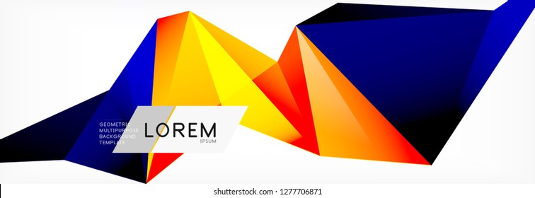 Dreieck 3D-Kunststil. Zukünftiges geometrisches Design. Vektorgeometrie futuristische Dekoration.
