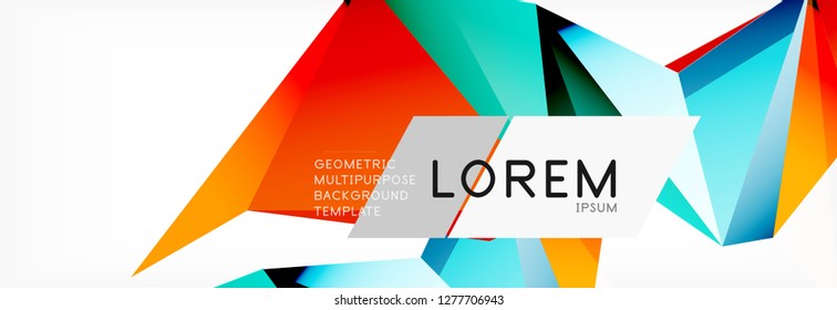Dreieck 3D-Kunststil. Zukünftiges geometrisches Design. Vektorgeometrie futuristische Dekoration.