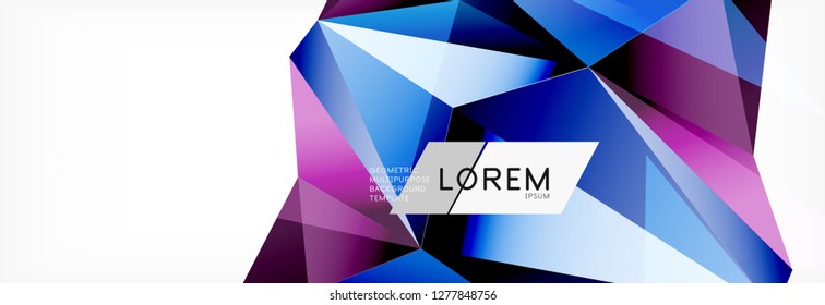 Estilo de arte poligonal triangular 3d. Diseño geométrico futuro. Geometría vectorial, decoración futurista.
