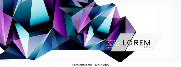 Dreieck 3D-Kunststil. Zukünftiges geometrisches Design. Vektorgeometrie futuristische Dekoration.