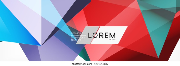 Estilo de arte poligonal triangular 3d. Diseño geométrico futuro. Geometría vectorial, decoración futurista.