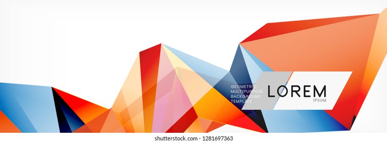 Estilo de arte poligonal triangular 3d. Diseño geométrico futuro. Geometría vectorial, decoración futurista.