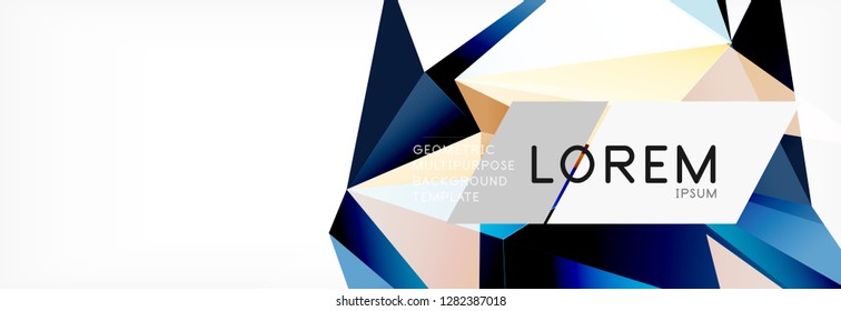 Estilo de arte poligonal triangular 3d. Diseño geométrico futuro. Geometría vectorial, decoración futurista.
